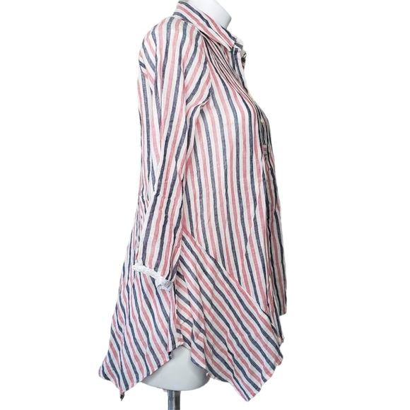 Anthro | Isabella Sinclair Linen Cotton Stripe Top - Picture 4 of 7